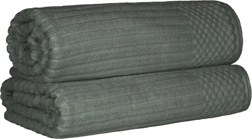 Vista 111 de Superior Juego de 6 toallas de algodón sólido y acanalado, toallas de cara de 13 x 13 pulgadas, toallas de mano de 16 x 28 pulgadas, toallas de baño