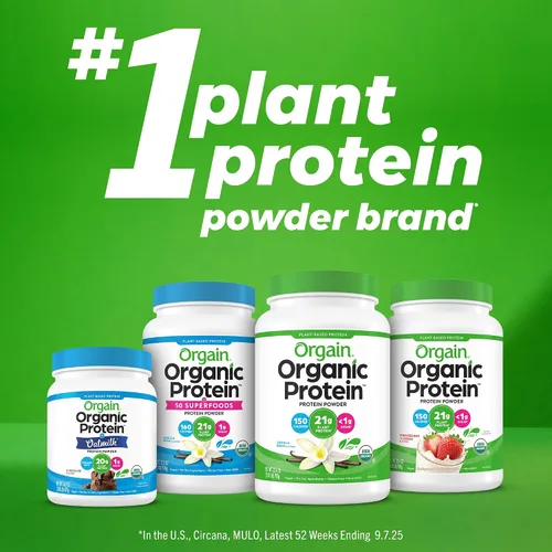 Vista 7 de Orgain Organic Vegan 0.74 oz Proteína + Superalimentos en polvo, chocolate, 1.12lb