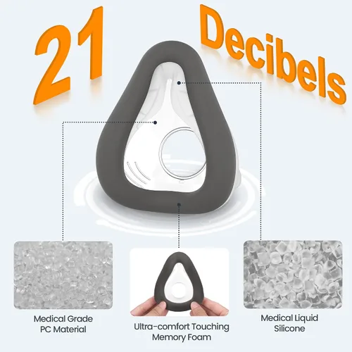 Vista 3 de 2 paquetes de almohadillas de espuma viscoelástica (S) para ResMed Airtouch F20 y Airfit F20, destacan sellado seguro y sin fugas con espuma Marrón