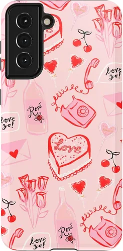 Vista 58 de Casely Funda para Galaxy S21 Here Comes The Sun Colorblock Sunset Diseño protector delgado esencial de doble capa Aquí viene el sol