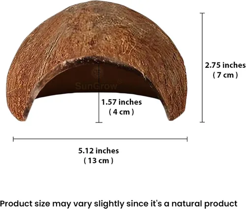 Vista 7 de SunGrow Cabaña de coco para Gecko crestado, piel de escalada de reptiles de 5 x 3 pulgadas, accesorios de hábitat de jaula de tanque de leopardo