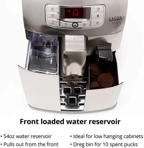 Vista 2 de Gaggia Velasca Prestige - Máquina de café expreso, acero inoxidable, 54 onzas