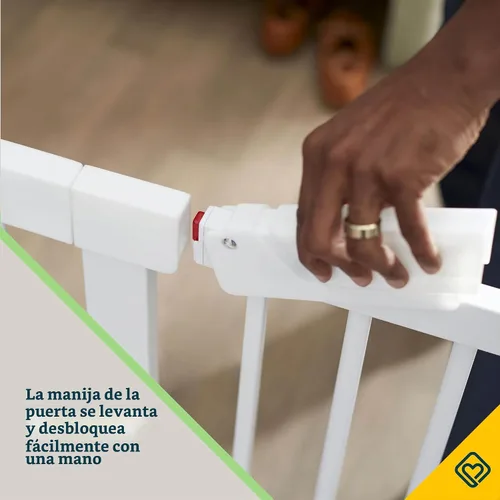 Vista 4 de Puertas de bebé montadas a presión Safety 1st para puertas con SecureTech, puerta de bebé con puerta, diseño apto para mascotas, sin perforación