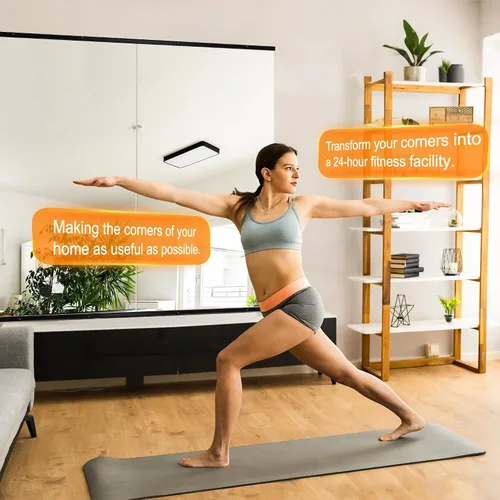 Vista 4 de Delma Espejo de gimnasio en casa, 48 x 24 x 2 unidades, vidrio templado grande de cuerpo completo, sin marco, montado en la pared para gimnasio