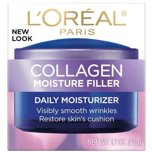 Vista 2 de L'Oreal Paris Hidratante facial diario de colágeno, crema facial antienvejecimiento para reducir las arrugas y proporcionar una hidratación intensa