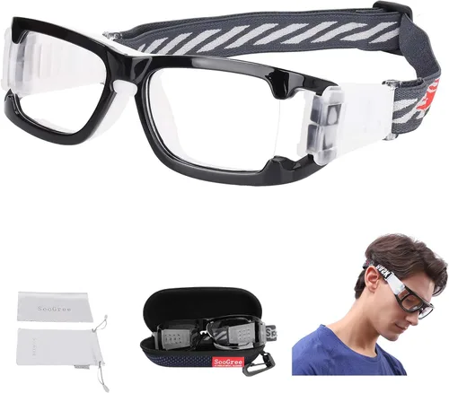 Vista 11 de SooGree Gafas deportivas, baloncesto, fútbol, raqueta, para hombres y mujeres, protección de seguridad reemplazable