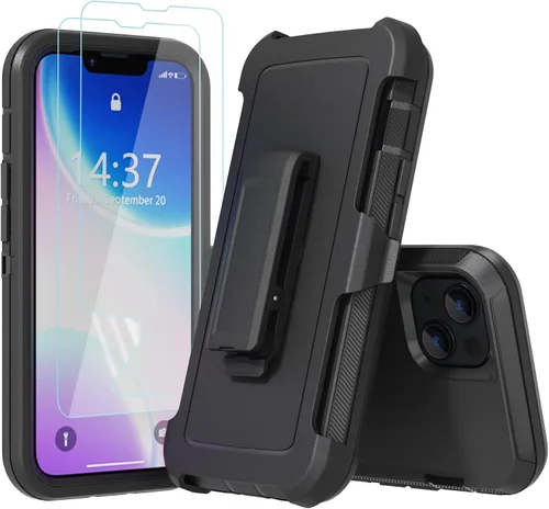 Vista 6 de Funda resistente para Apple iPhone 14 Plus, con clip para cinturón y soporte, resistente a prueba de golpes, funda protectora de cuerpo completo