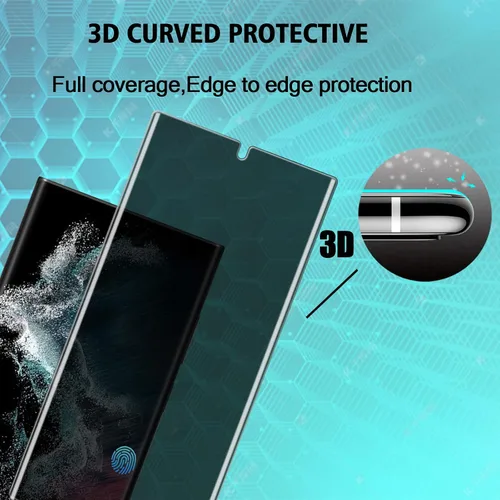 Vista 6 de 2 protectores de pantalla de TPU de privacidad (no vidrio templado) para Samsung Galaxy S22 Ultra 5G + 2 protectores de lente de cámara, película