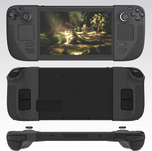 Vista 3 de Silicone Protective Shell Cover Skin Compatible With Steam Deck, Non-Slip Texture Handle Case for Steam Deck, Anti-Collision Cover with 4 Thumb Caps.