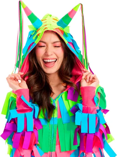 Vista 6 de Tipsy Elves Disfraz de piñata para mujer de Halloween para adultos Piñata multicolor