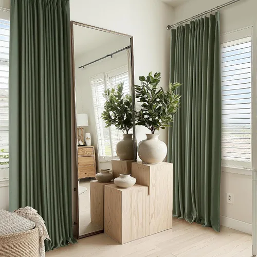 Vista 79 de RYB HOME Cortinas de lino texturizado 100% opacas de 84 pulgadas de largo, aislamiento térmico, privacidad, ahorro de energía para dormitorio, sala