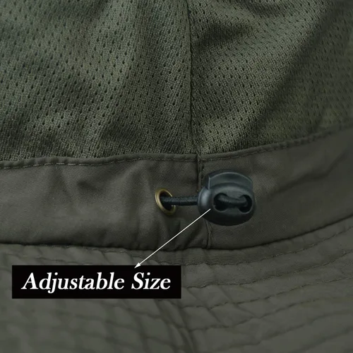Vista 4 de JORMATT Sombrero unisex para el sol con solapa para el cuello, protección para el cuello, protección de safari de pesca, UPF 50+