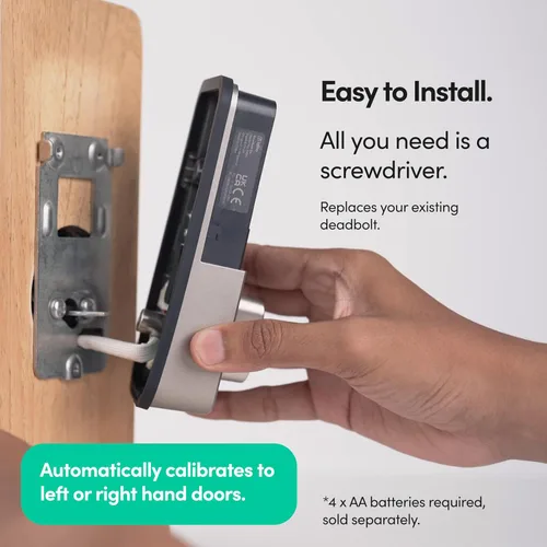 Vista 3 de igloohome Cerradura inteligente Deadbolt Go con huella digital, llaves digitales, códigos PIN remotos, puente WiFi (se vende por separado), probado