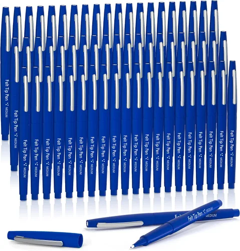 Vista 18 de Lelix Bolígrafos de punta de fieltro, paquete negro de 15 unidades, punta media de 0.7mm, marcadores de punta de fieltro para diario, escritura
