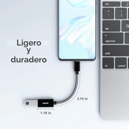 Vista 5 de BENFEI Adaptador USB C a USB 3.0, paquete de 2 adaptadores USB C a A macho a hembra compatibles con iPhone 15 Pro/Max, MacBook Pro/Air 2023, iPad