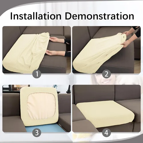 Vista 4 de ALIECOM Fundas 100% impermeables para sofá seccional esquinero en forma de L, fundas de cojín de jacquard elásticas para mascotas y perros