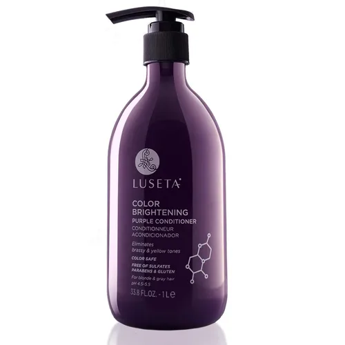 Vista 12 de Luseta - Champú azul para color castaño cobrizo y tonos fríos, depósito de color e iluminación para cabello tratado, 16.9 onzas