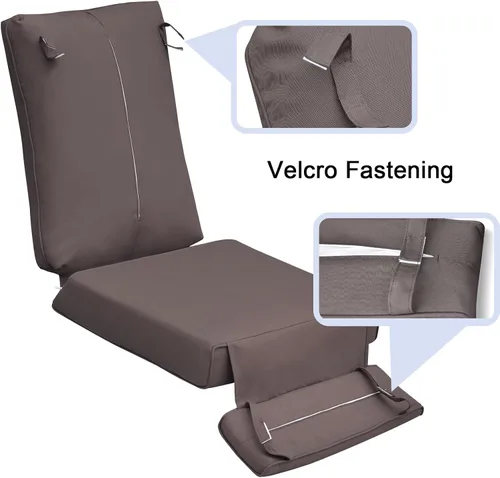Vista 6 de Skypatio Cojín reclinable para todo tipo de clima, cojín impermeable de repuesto para silla de patio (marrón)