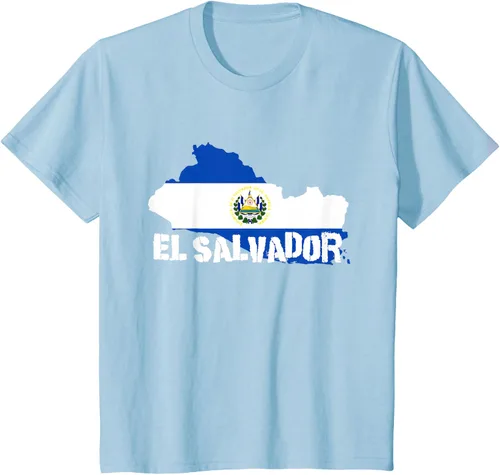 Vista 11 de Camiseta con la bandera de El Salvador, mapa de El Salvador, camiseta de Salvador para mujer, Negro