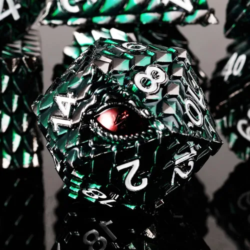 Vista 22 de 1 dado de metal D20 DND – Dados poliédricos gigantes metálicos de 20 caras, dados grandes de 1.378 in de ojo de dragón para juego de mesa