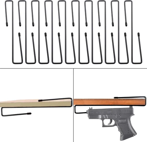 Vista 7 de Adoreal 10 soportes para pistolas, estante seguro para pistolas o apilar en el gabinete de armas, accesorio seguro para armas, organizador