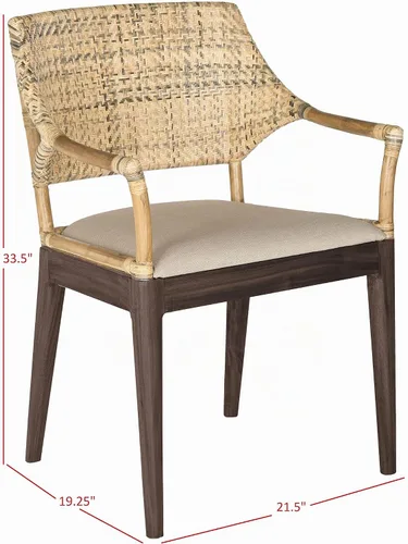 Vista 3 de SAFAVIEH Carlo SEA4002A - Silla decorativa de madera, 23 pulgadas, marrón