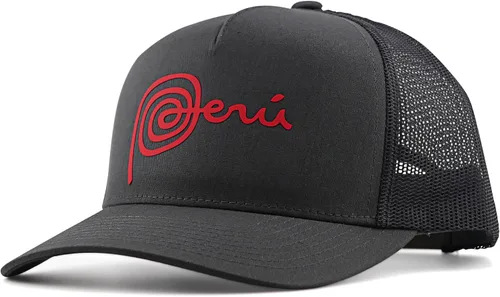 Vista 6 de Gorra Marca Peru — Gorra Snapback Trucker Mesh — Ajustable — Gorras Peruanas Negro/Blanco