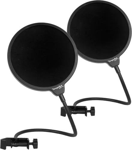 Vista 9 de Studio Micrófono Mic viento visualización Filtro pop filtro Pop dragonpad Soporte Giratorio 360 flexible cuello de cisne Holder, Negro/Blanco