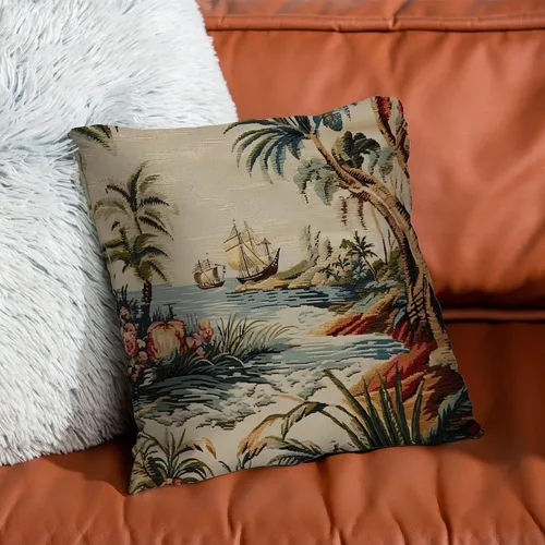 Vista 7 de Funda de almohada Moore Manor Antigua Chinoiserie Coral Peony Chic Asian Accent Funda de almohada Retro Decorativa Fundas de cojín Decoración