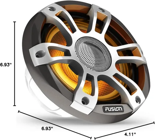 Vista 6 de Garmin Fusion Signature Series 3i - Altavoces coaxiales marinos, 6.5 pulgadas, 230 vatios, CRGBW, coaxiales, deportivos, color gris, (par)