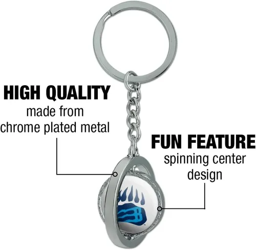 Vista 6 de GRAPHICS & MORE Bob Jones University Secondary Logo Keychain Spinning Round Chrome Plated Metal
