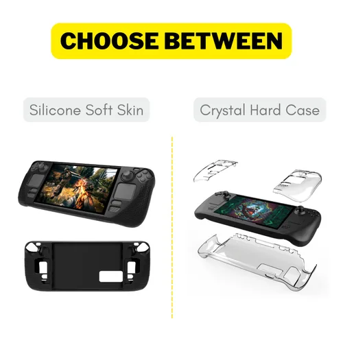 Vista 7 de Crystal Clear Cover Hard Case for Steam Deck Gaming Console PC Protective Kits SteamDeck Updated Version