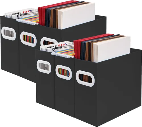 Vista 18 de Organizador de archivos colgante, organizador de carpetas de archivos de cartón para tamaño carta, caja de almacenamiento de documentos