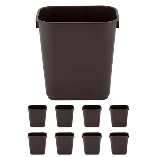 Vista 25 de Cubo de basura rectangular beige de 10 galones para restaurante, papelera comercial, papelera de plástico para oficina, cubo de basura para baño