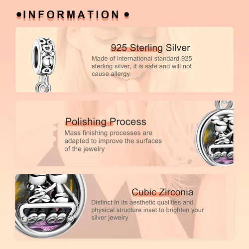 Vista 3 de NJXINJIABO Flower and Cute Animal Charms for Women Charm Bracelets, 925 Sterling Silver Animal Mother's Day Halloween Birthday Christmas Jewelry