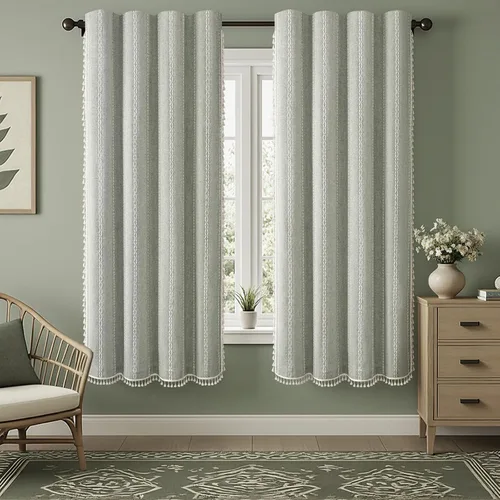 Vista 60 de Cortinas opacas estilo bohemio verde salvia de 96 pulgadas, 2
