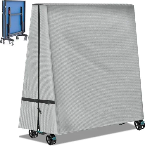 Vista 9 de Funda de mesa de ping pong 600D resistente al agua para exteriores e interiores, plegable, 9 x 5 pies, mesas de tenis de mesa plegables