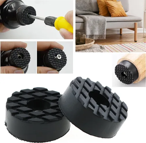 Vista 5 de 20 piezas de patas de goma roscadas redondas almohadillas antideslizantes de goma para muebles con tornillos para patas de silla, protector de piso