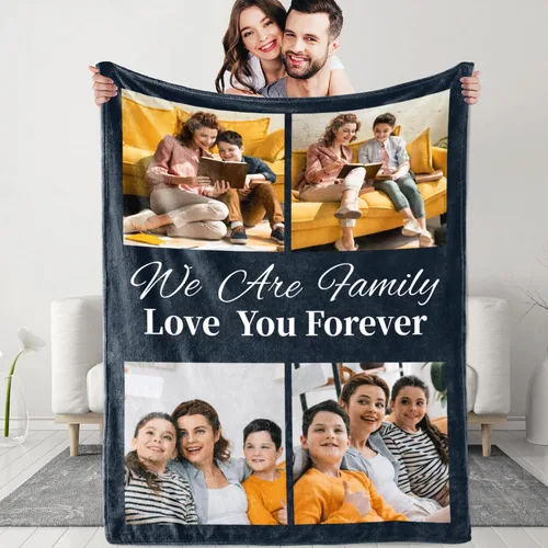 Vista 12 de Mantas personalizadas con fotos y texto, manta personalizada con imágenes, para memoria familiar, cumpleaños, Halloween, Navidad, Día del Padre, 30
