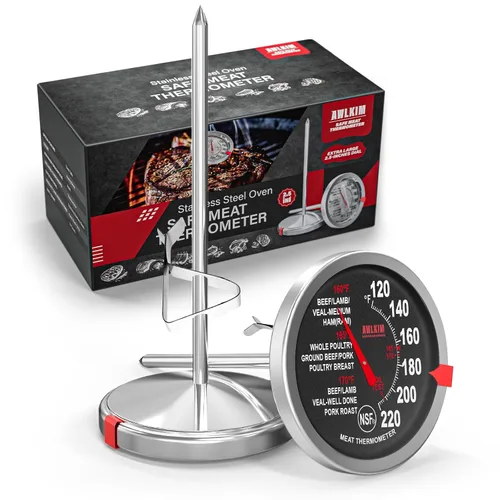 Vista 10 de AWLKIM Termómetro Digital de Carne para Cocinar - Termómetro de Cocina Impermeable IP67 con Retroiluminación y Función de Retención, Termómetro