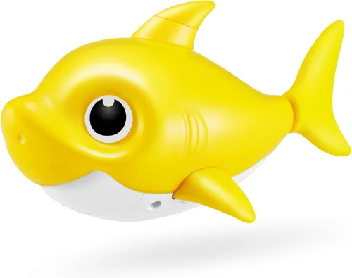 Vista 9 de Robo Alive Junior Baby Shark Nueva Versión con Aletas de Silicon Cantando y Nadando Daddy Shark (Azul) por ZURU
