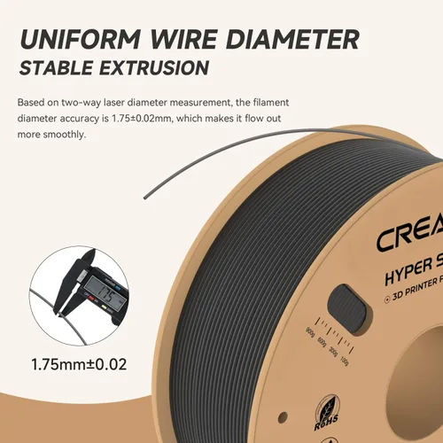 Vista 3 de Filamento PLA oficial de Creality Hyper de 1.75 mm, filamento PLA de alta velocidad de 30-600 mm/s para impresora 3D rápida, precisión dimensional