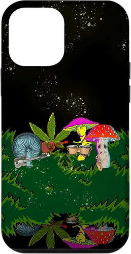 Vista 16 de Jamming Mushrooms Weed - Carcasa para iPhone 17, diseño psicodélico de cannabis 420