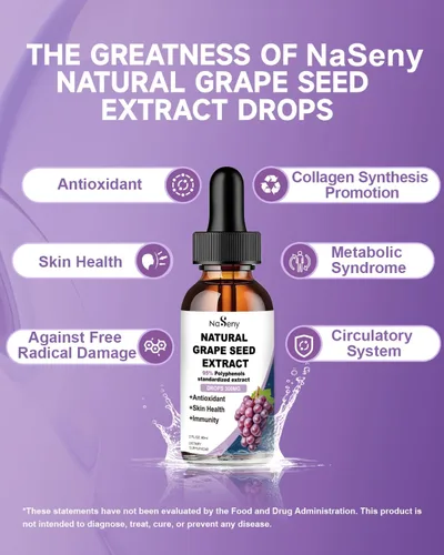 Vista 5 de Extracto de semilla de uva natural, suplemento líquido de extracto de semilla de uva de 300 mg – Tintura de semilla de Vitis Vinifera de máxima