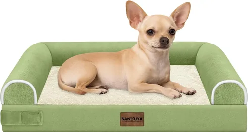 Vista 70 de NANUYA - Cama ortopédica para perros de tamaño mediano/grande, lavable: Camas con almohada para perros de tamaño mediano/grande, sofá de espuma