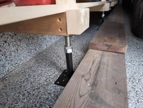 Vista 4 de Paquete de 2 soportes de elevación, soportes de ajuste, soportes de nivel, gatos de piso, gato de casa ajustable para el piso, mini gato de tornillo