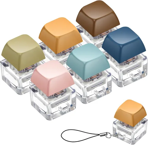 Vista 13 de Taiyin - 6 piezas de teclado, teclado clicker, llavero para la ansiedad con botón de descompresión, botón de clicker, juguetes para aliviar el Oscuro
