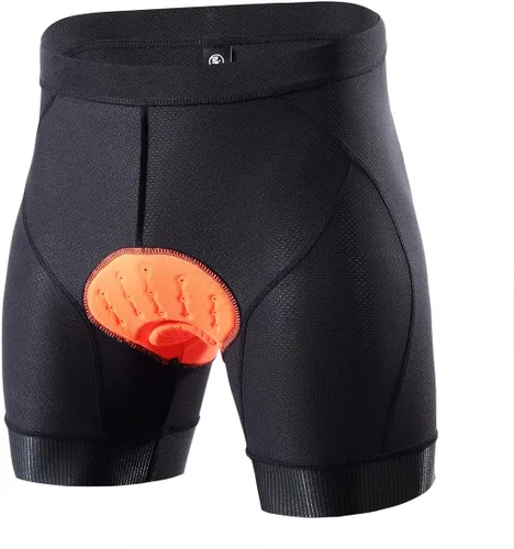 Vista 4 de Souke Sports Pantalones cortos de ciclismo para hombre, con acolchado 4D para bicicleta, MTB Liner Shorts con agarre antideslizante en las piernas