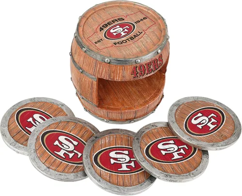 Vista 36 de FOCO NFL Team Logo 5-Pack Barrel Beverage Drink Coaster Set