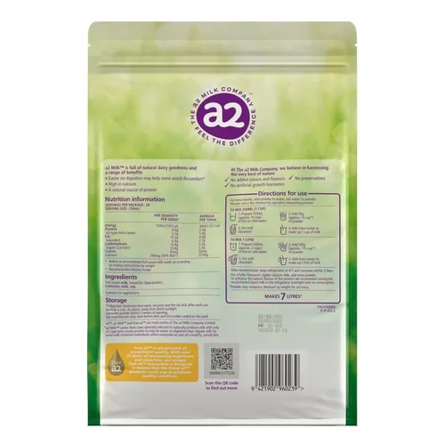 Vista 2 de A2 Leche Instantánea en Polvo Crema Completa 2.2 lbs (Australia Import)